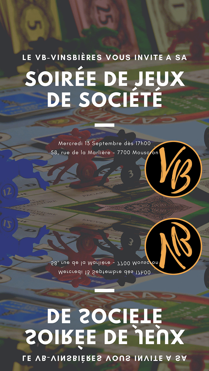 Envie de vous éclater le temps d'une soirée ?
Cette soirée dédiée aux jeux de société est faites pour vous ! En famille, entre amis ou en couple venez profiter d'un large choix de jeux.
Décidez d'affronter vos adversaires ou de collaborer tout en dégustant un bon verre de vin ou de bière autour d'une bonne planche.
Rendez-vous ce mercredi 13 septembre dès 17h00
N'hésitez plus : 056 97 85 60