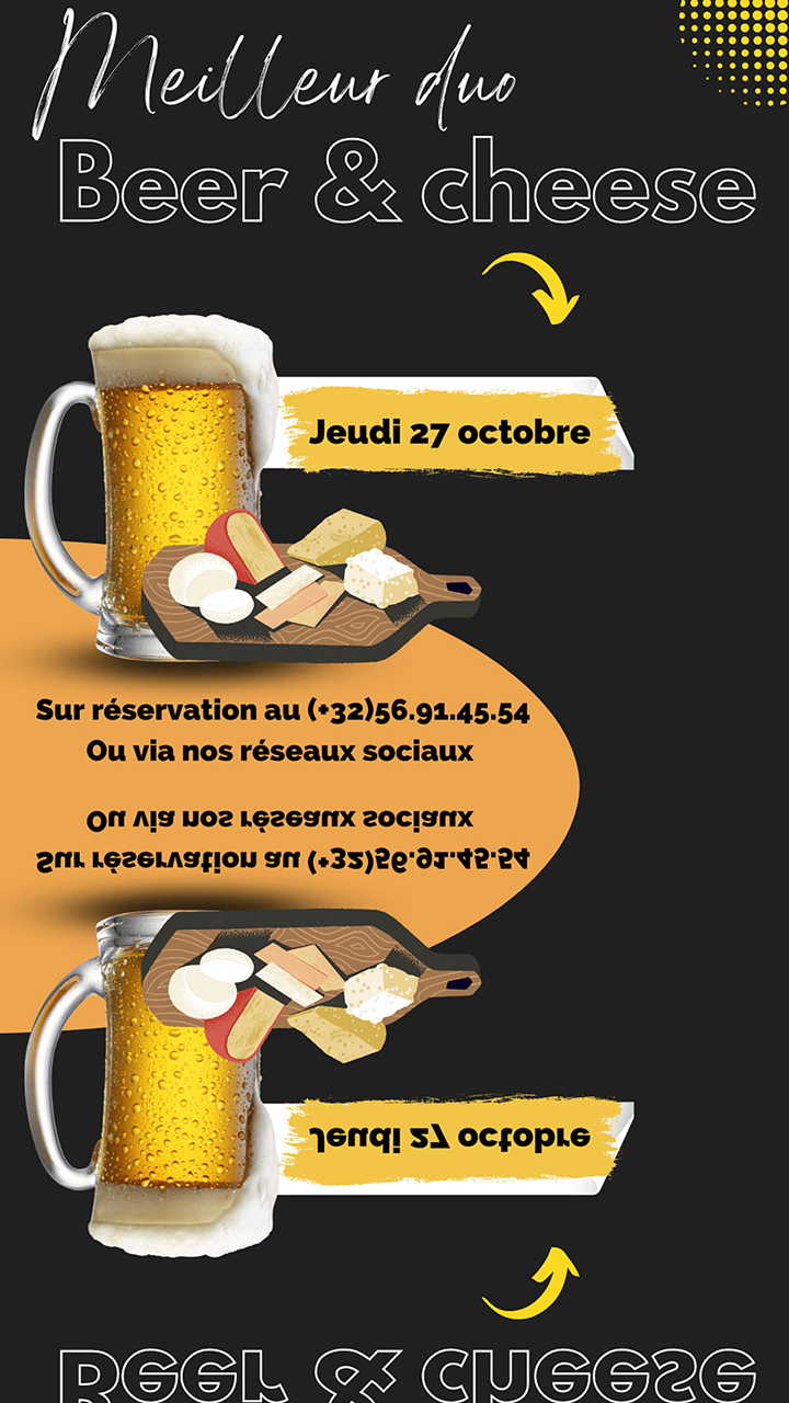 Si vous aimez la bière en association avec le fromage. Si vous êtes curieux de savoir comment on prépare ce breuvage... Le jeudi 27 septembre, votre bar à bières spéciales et vins organise une rencontre avec un brasseur et la dégustation de sic bières et leur fromage associé.
Uniquement sur réservation !