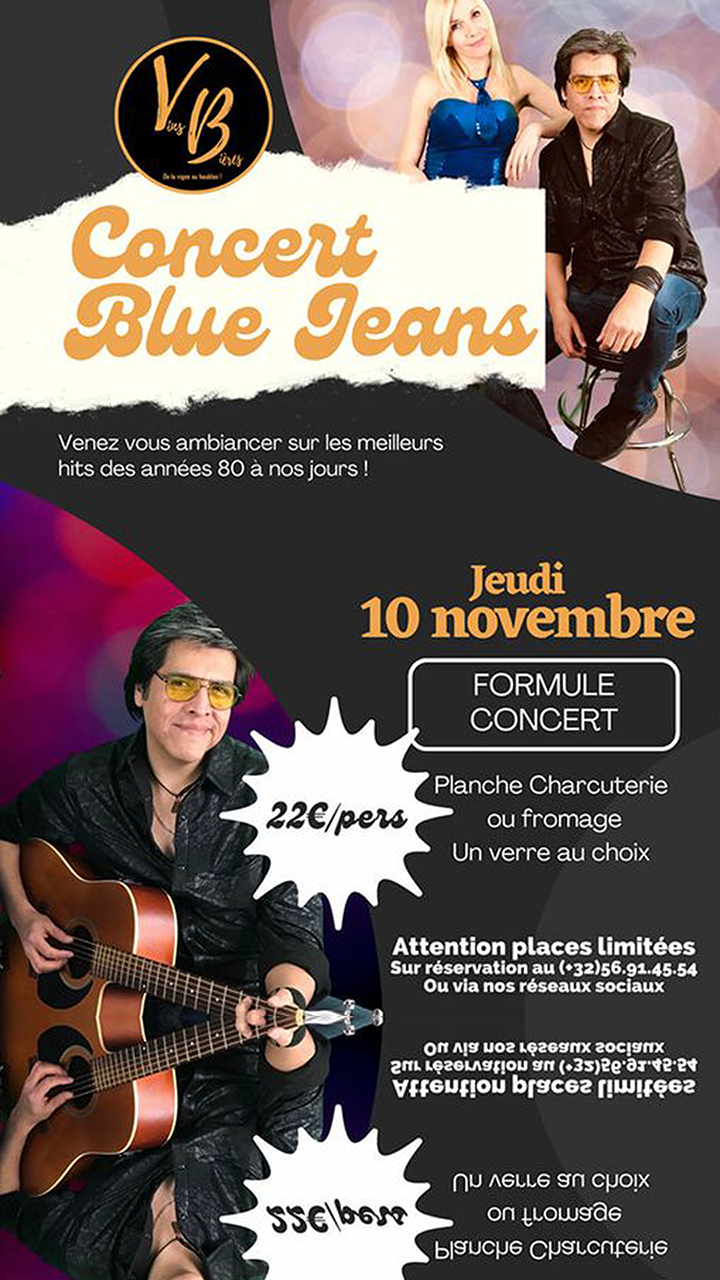 Le VB, votre bar à vins et bières spéciales à Mouscron, organise un concert exceptionnel ce jeudi 10 novembre.
L'occasion de passer une soirée dans une bonne ambiance au son des hits des années '80 à nos jours.
La formule concert offre une planche fromage ou charcuterie et une boisson au choix pour 22€.
La réservation est vivement conseillée.