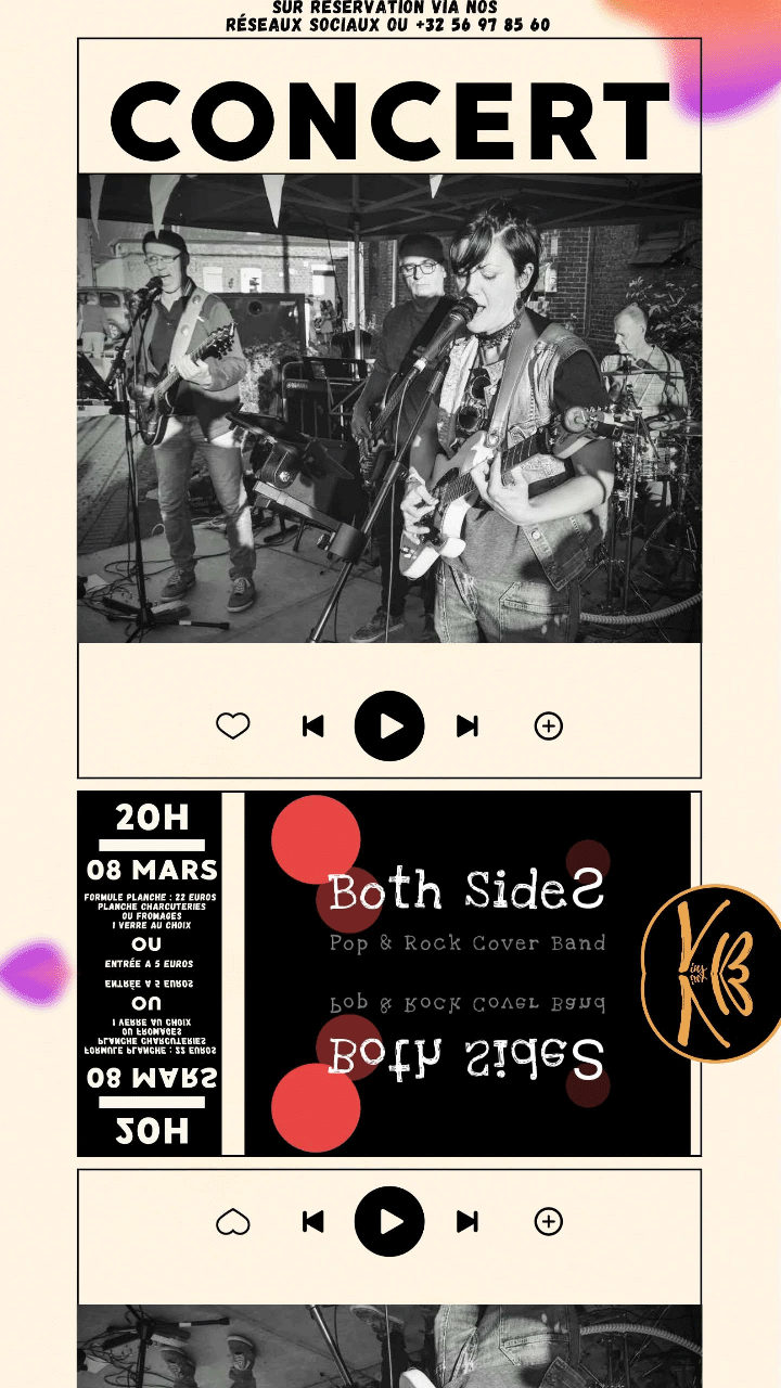 Le groupe Both SideS mettra une ambiance de folie le 8 mars à 20h00 au VB, votre bar à vins et bières spéciales à Mouscron. Entrée 5€.